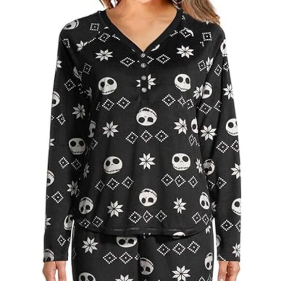 Nightmare Before Christmas Minky Fleece 4-Piece Pajama Set w/ Santa Hat XL NWT - Picture 4 of 6
